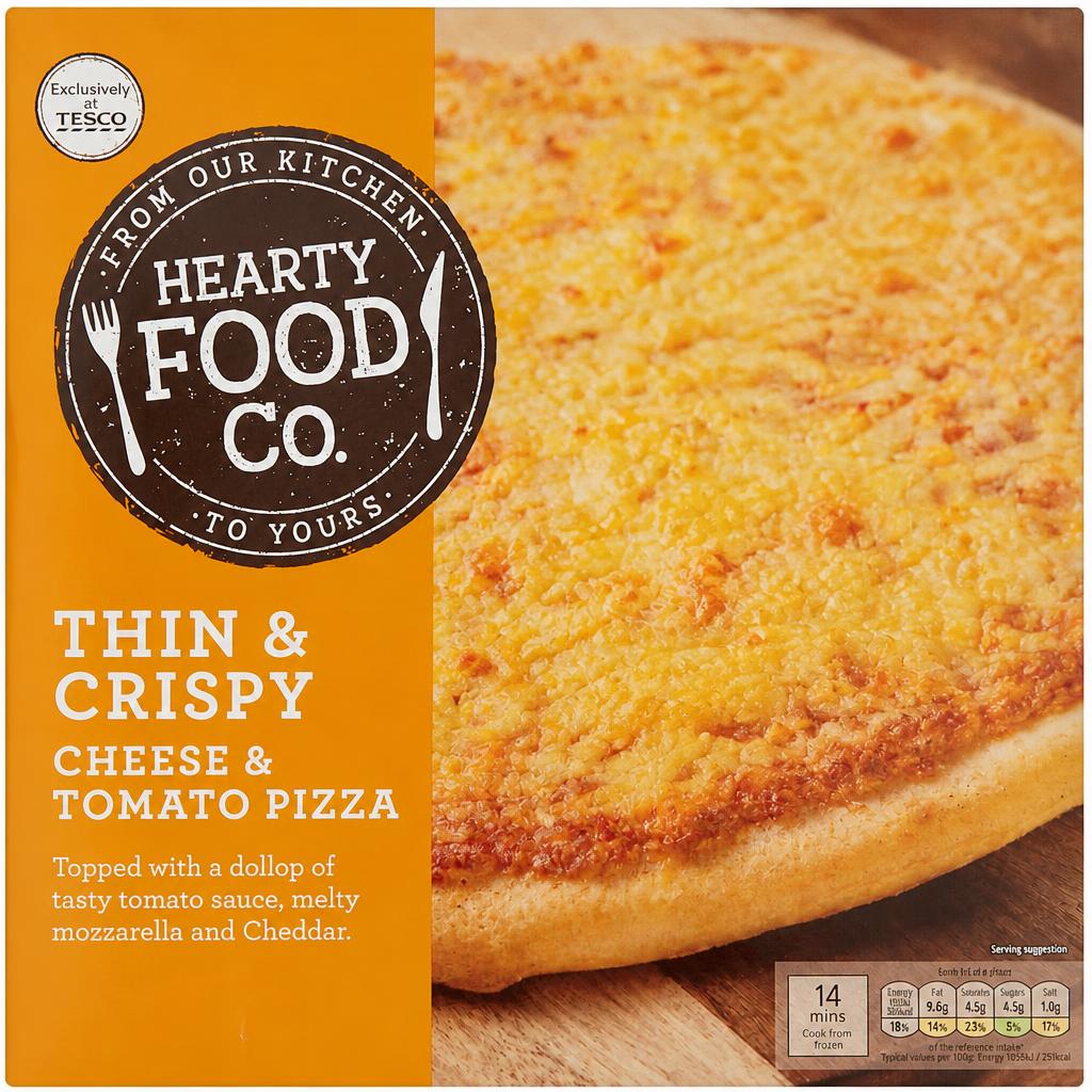 Hearty Food Thin Cheese & Tomato Pizza 314G