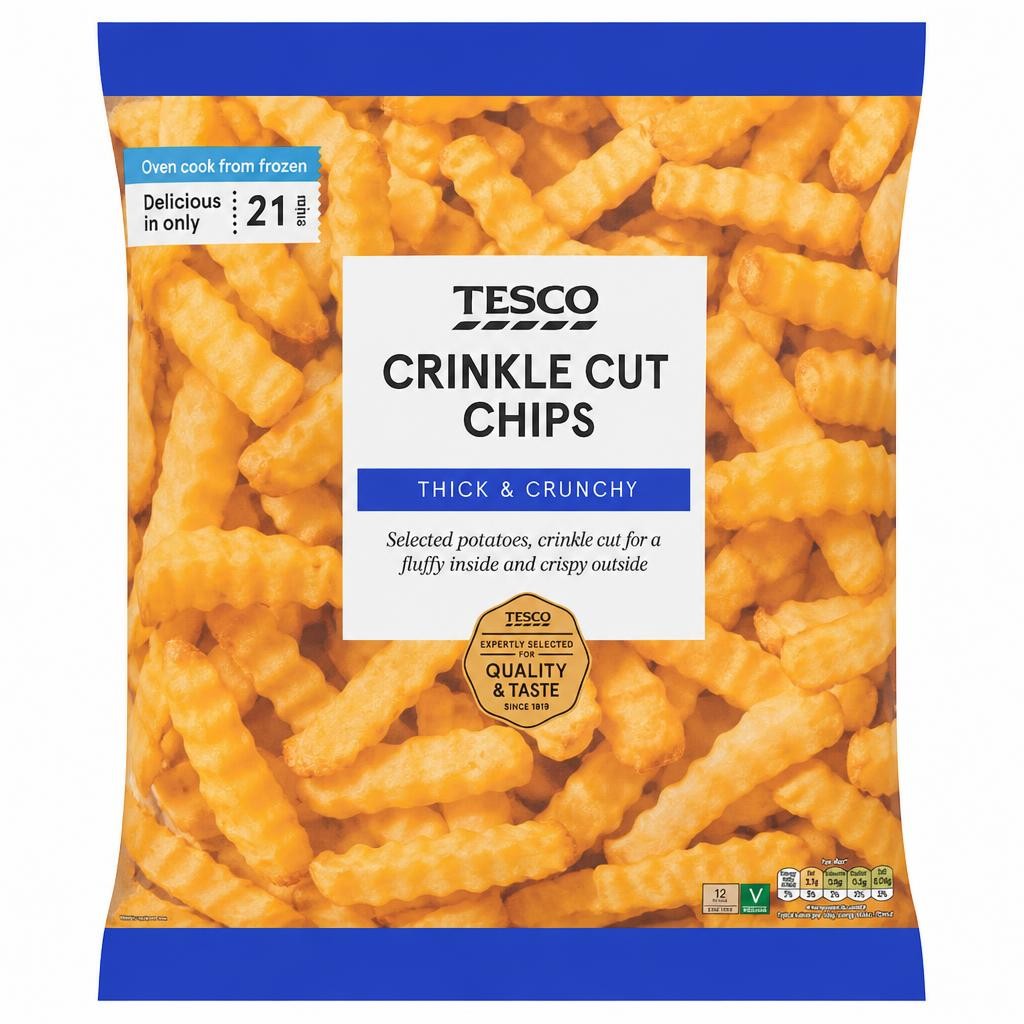 TESCO CRINKLE  CUT CHIPS  1.5KG
