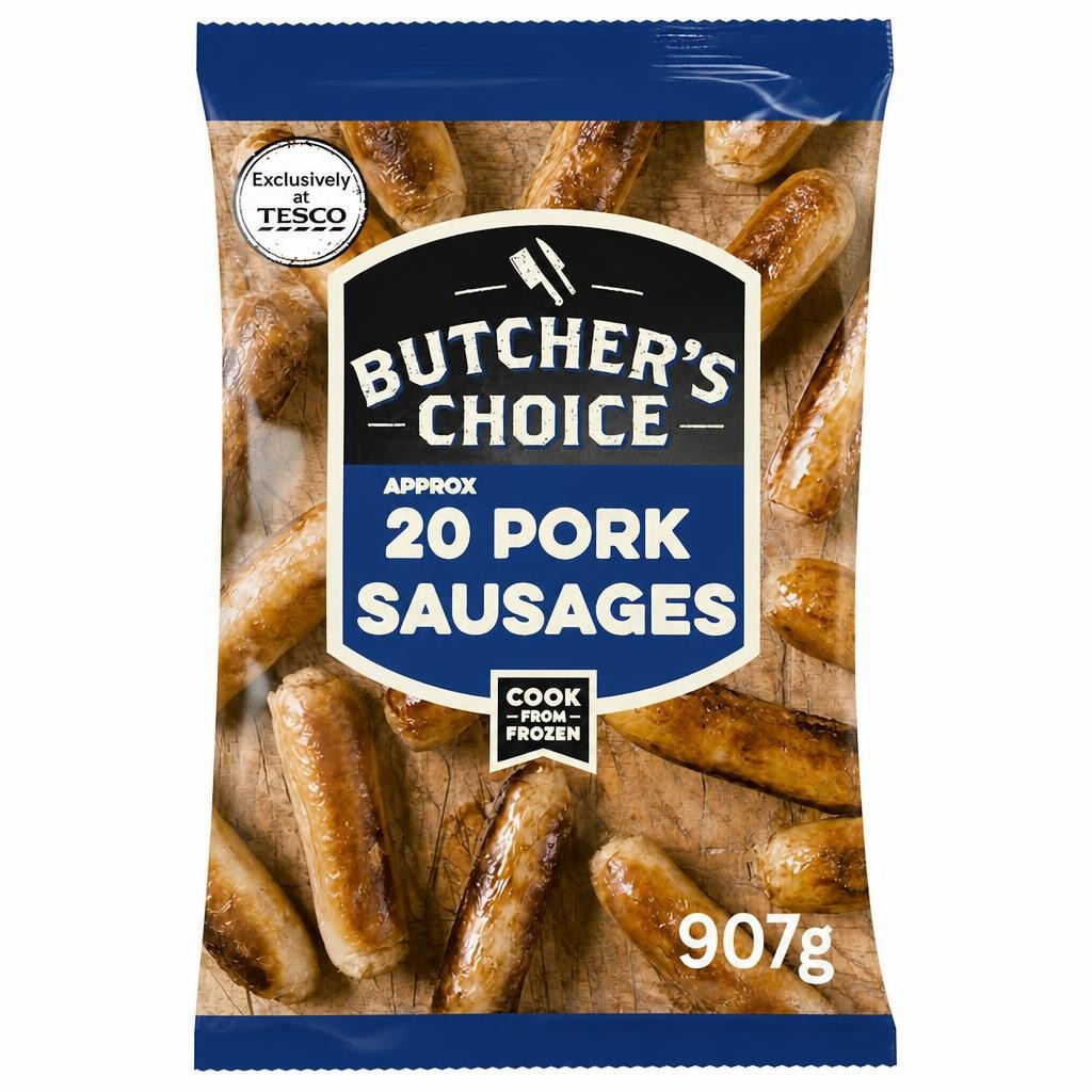 Butcher's Choice 20 Pork Sausages 907G