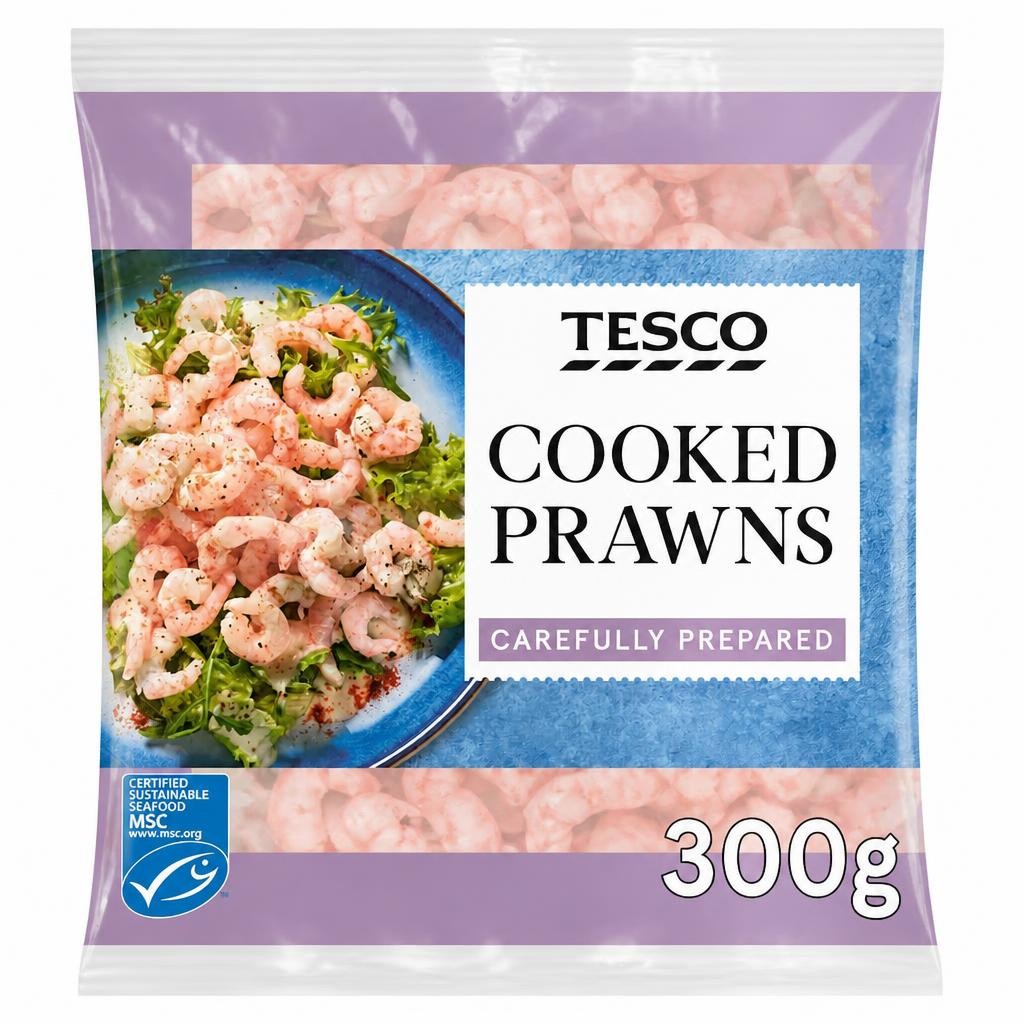 Tesco Cooked & Peeled Prawns 300G