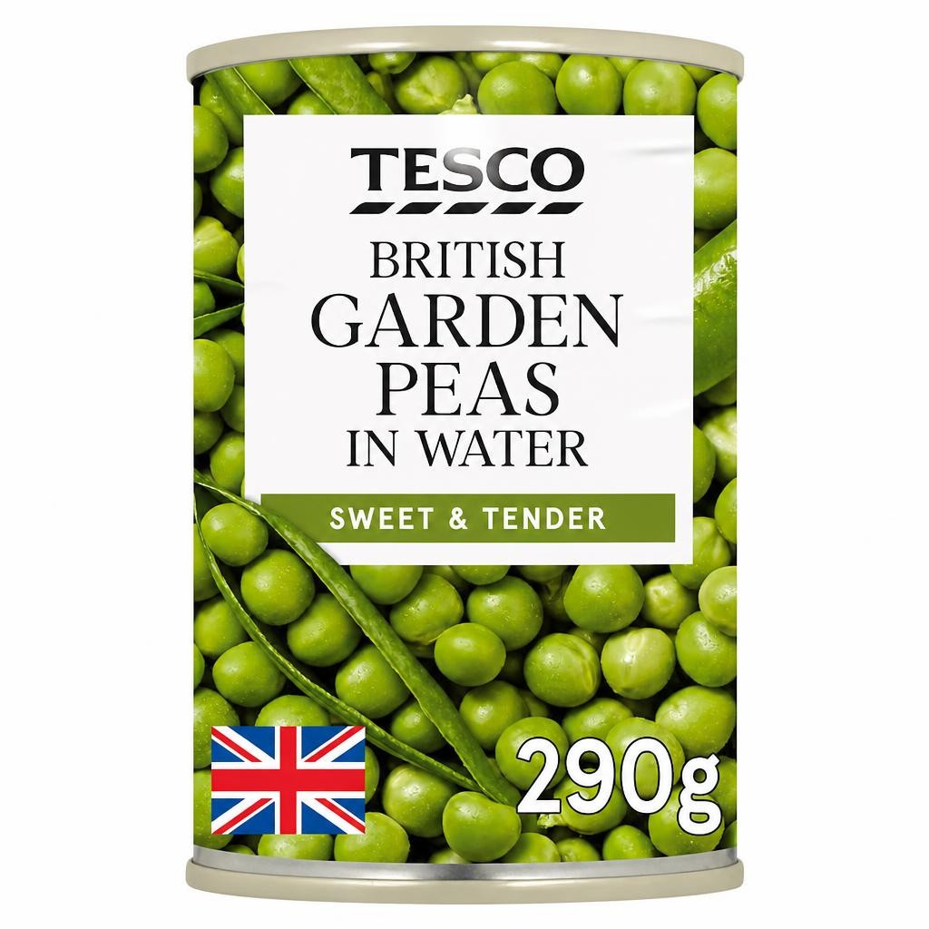 Tesco British Garden Peas In Water 290G