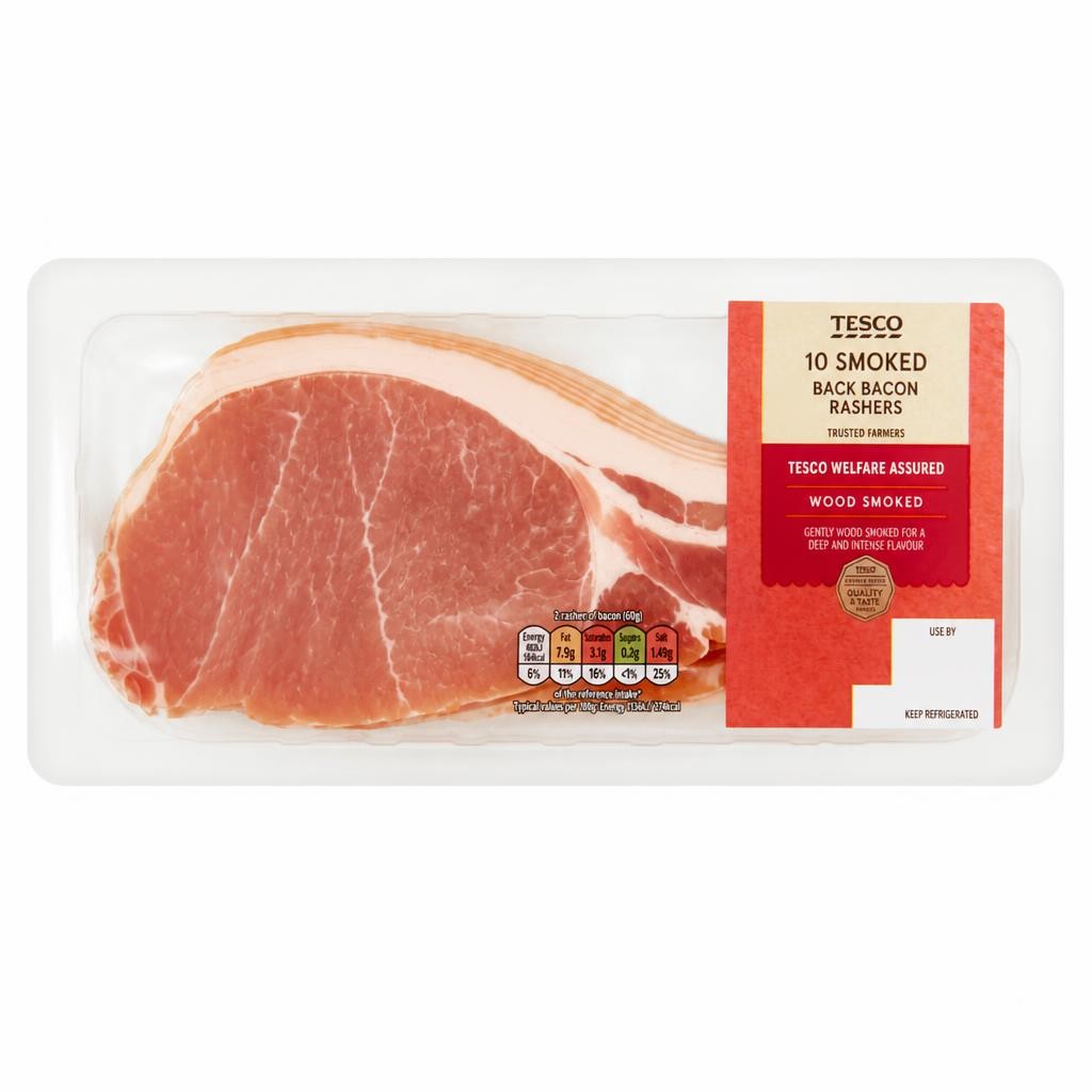 Tesco Smoked Back Bacon Rashers 300G