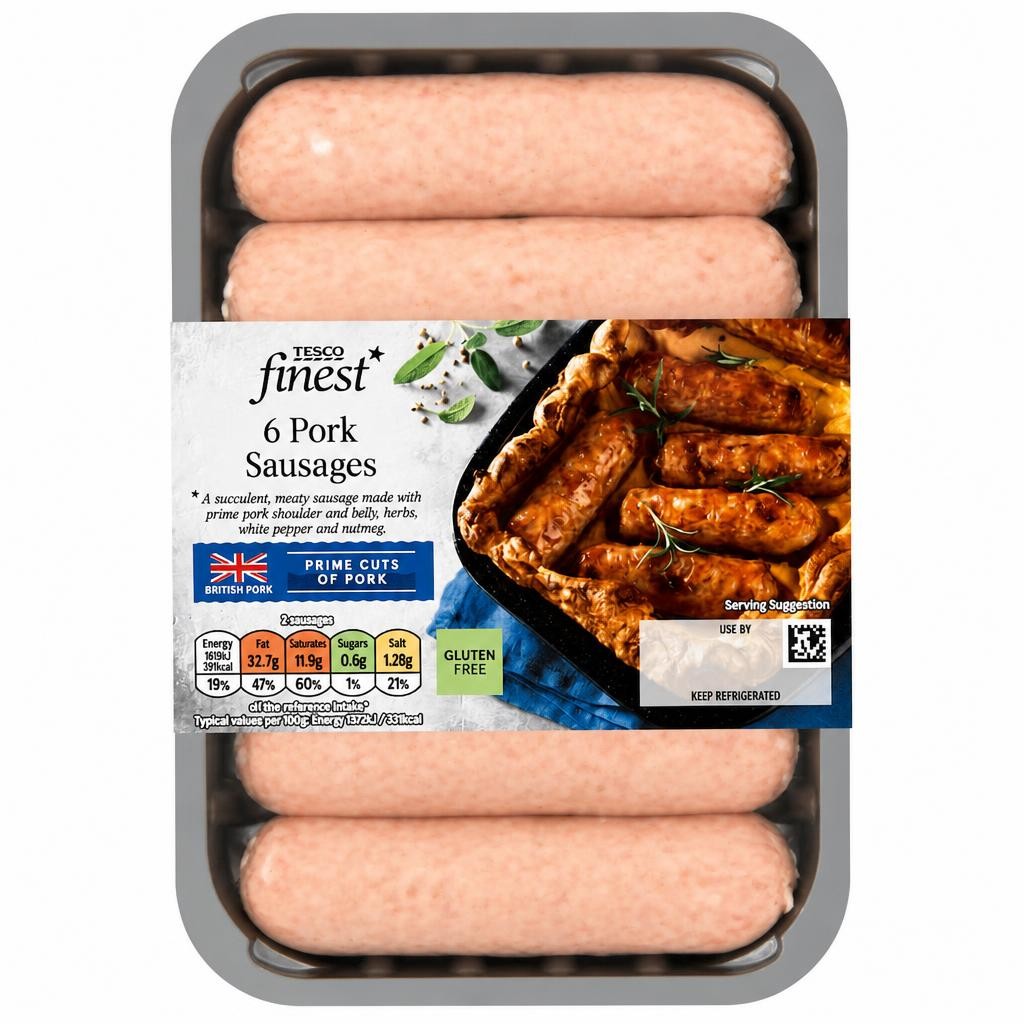Tesco Finest 6 Pork Sausages 400G