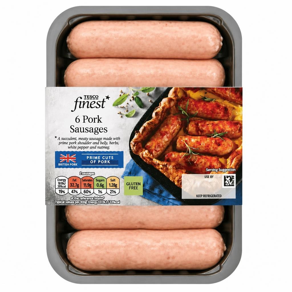 Tesco Finest 6 Pork Sausages 400G
