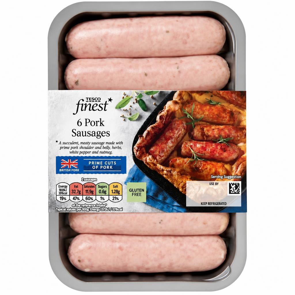 Tesco Finest 6 Pork Sausages 400G