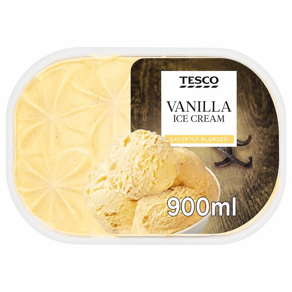 Tesco Vanilla Ice Cream 900Ml