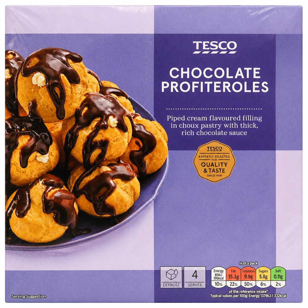Tesco Chocolate Profiteroles 235G