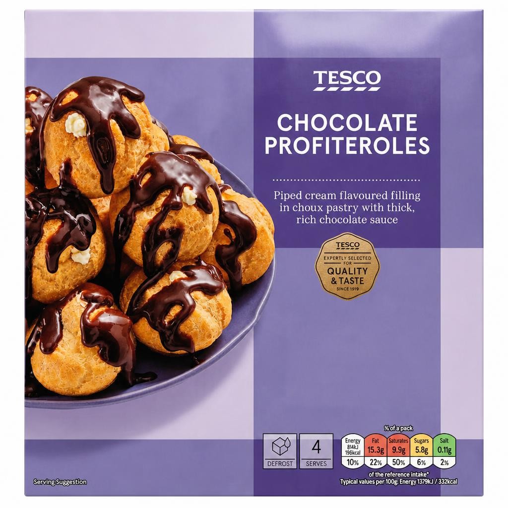 Tesco Chocolate Profiteroles 235G