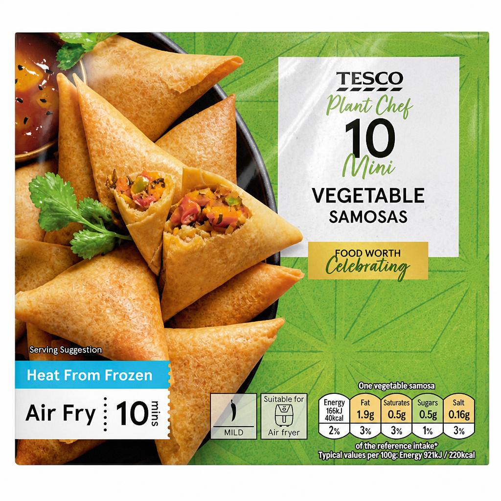 Tesco Frozen 12 Vegetable Samosas 216G