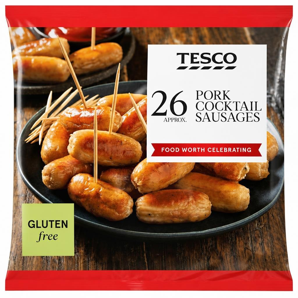 Tesco Pork Cocktail Sausages 26 Pack 312g