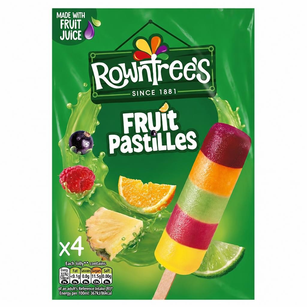 Rowntrees Fruit Pastilles Lollies 4X65ml