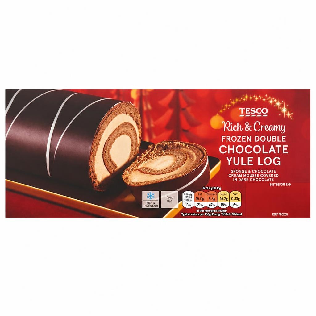 Tesco Double Chocolate Yule Log 400G