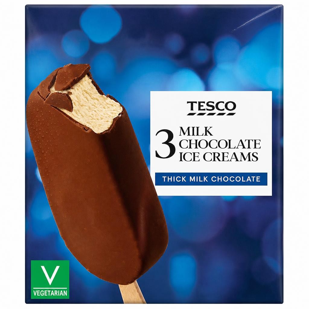 Tesco Milk Chocolate Ice Creams 3X110ml
