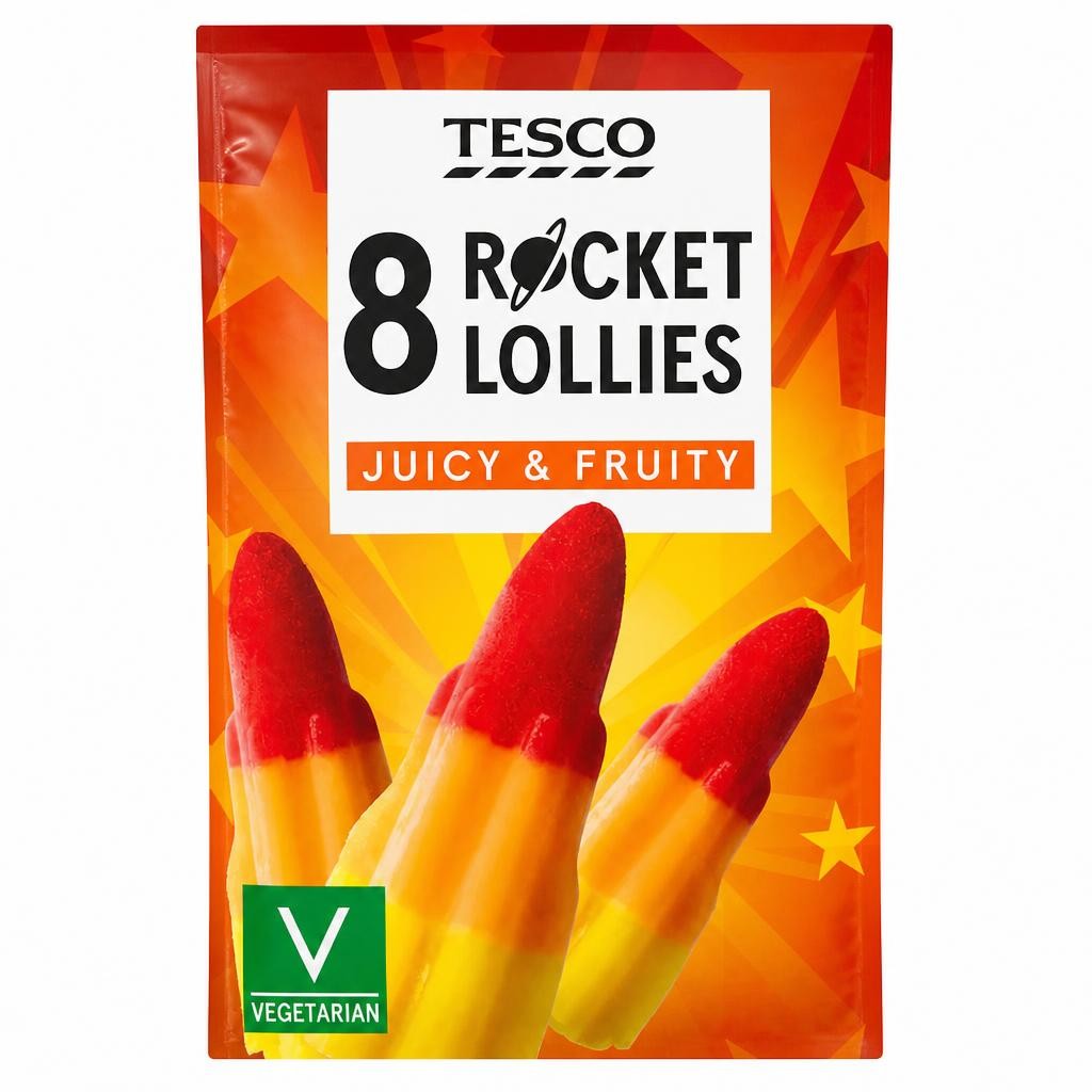 Tesco Rocket Lollies 8 Pack 464Ml