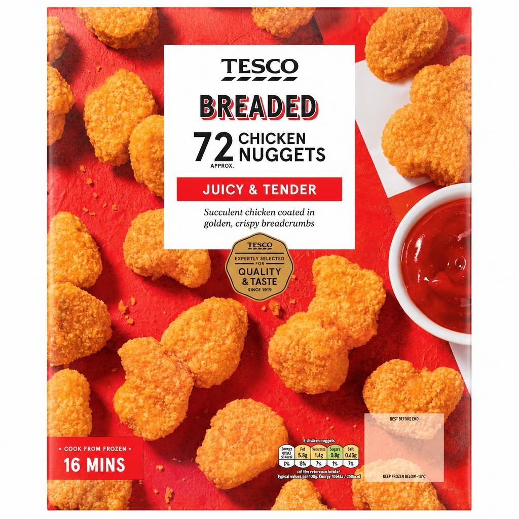 Tesco Breaded Chicken Nuggets 72 Pack 1kg