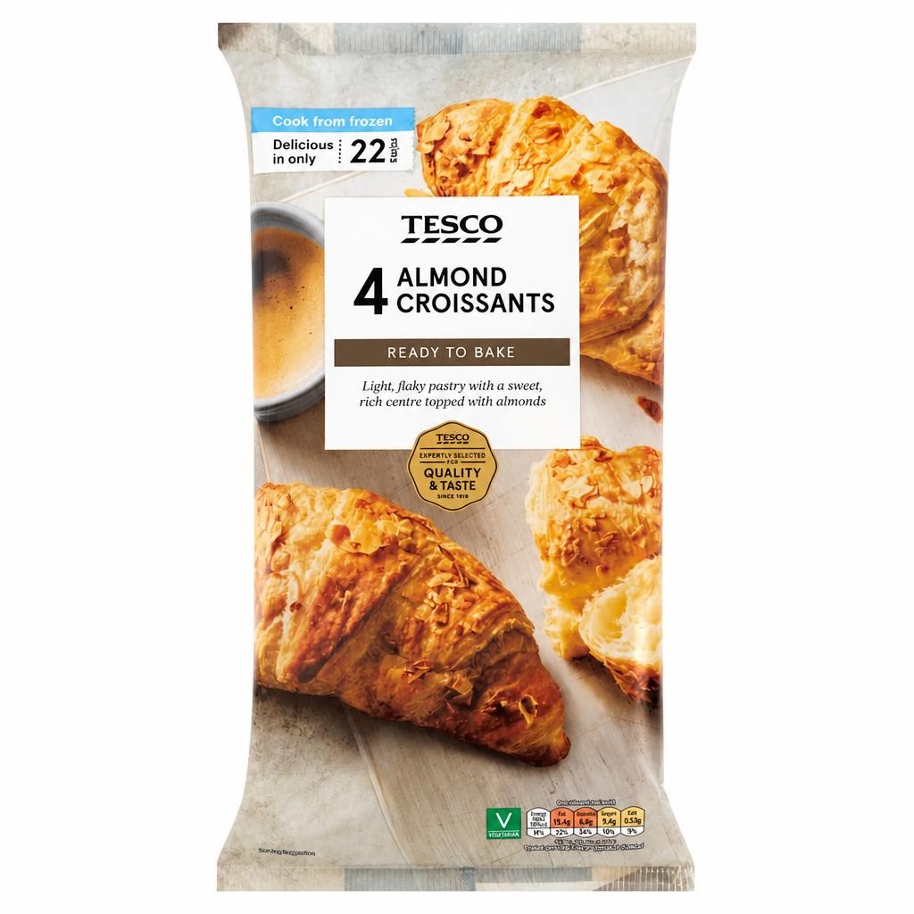 Tesco 4 Almond Croissants 322G