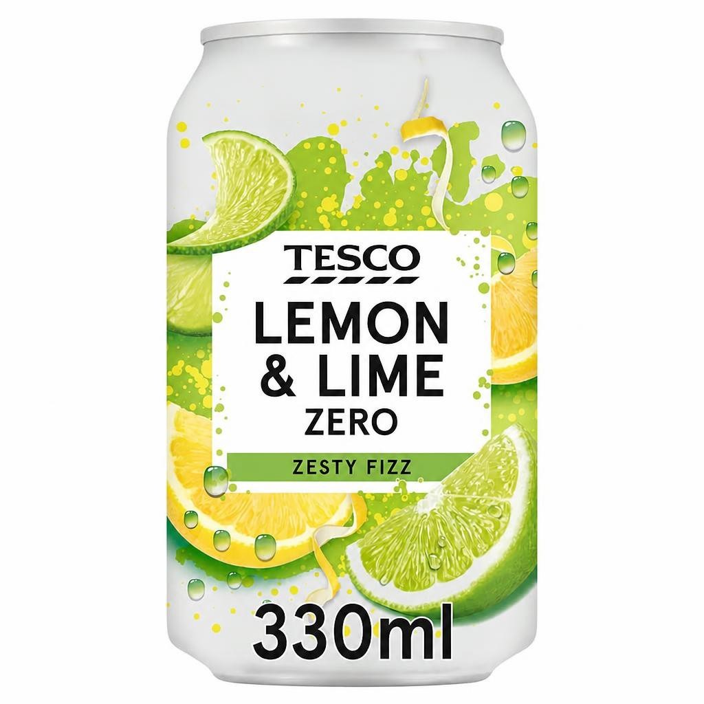 Tesco Lemon & Lime Zero 330Ml