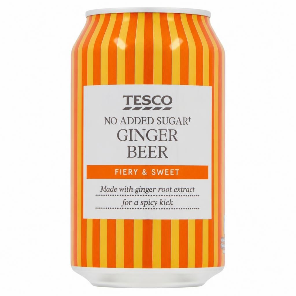 Tesco No Added Sugar Ginger Beer 330Ml
