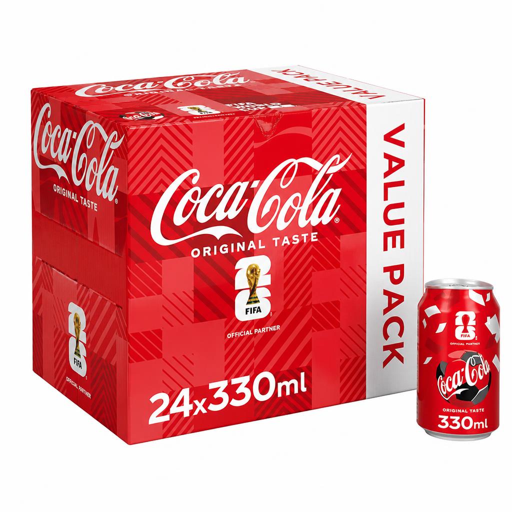 Coca-Cola Original Taste Soft Drink Cans 24 x 330 mL