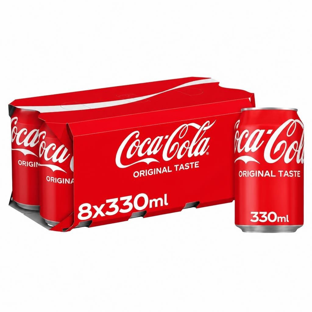 Coca-Cola Original Taste Soft Drink Cans 8 x 330 mL