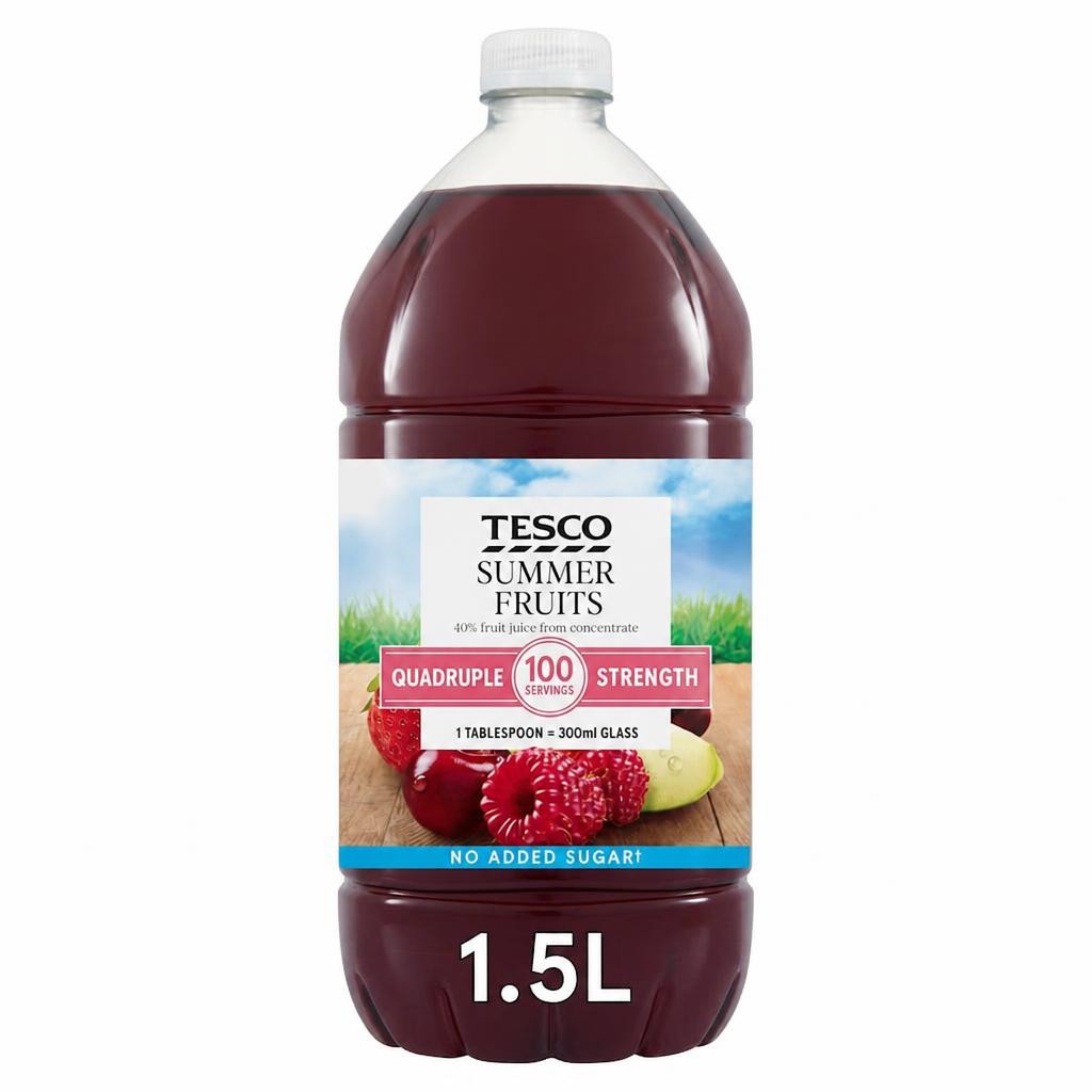 Tesco Quadruple Strength Summer Fruits Squash 1.5L