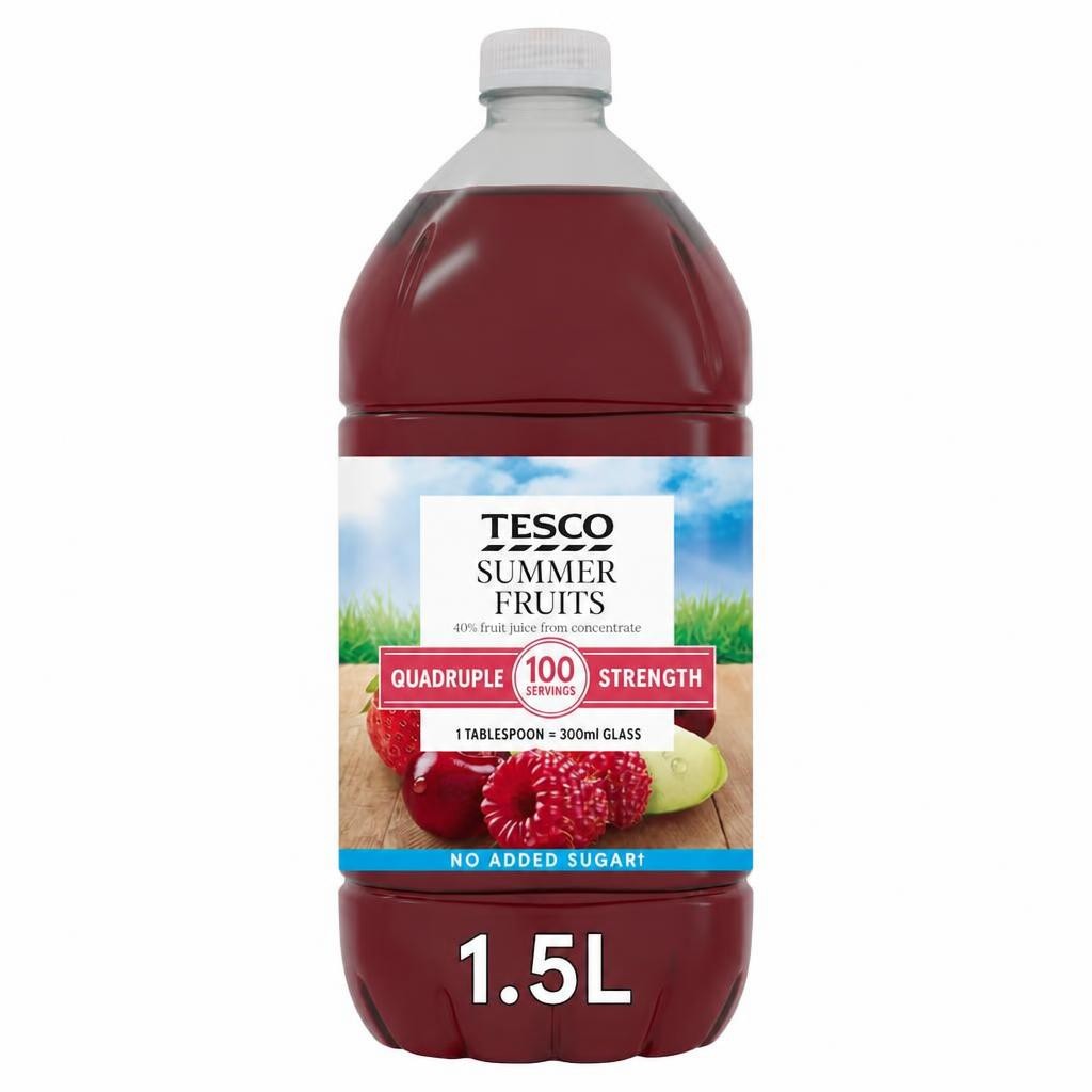 Tesco Quadruple Strength Summer Fruits Squash 1.5L