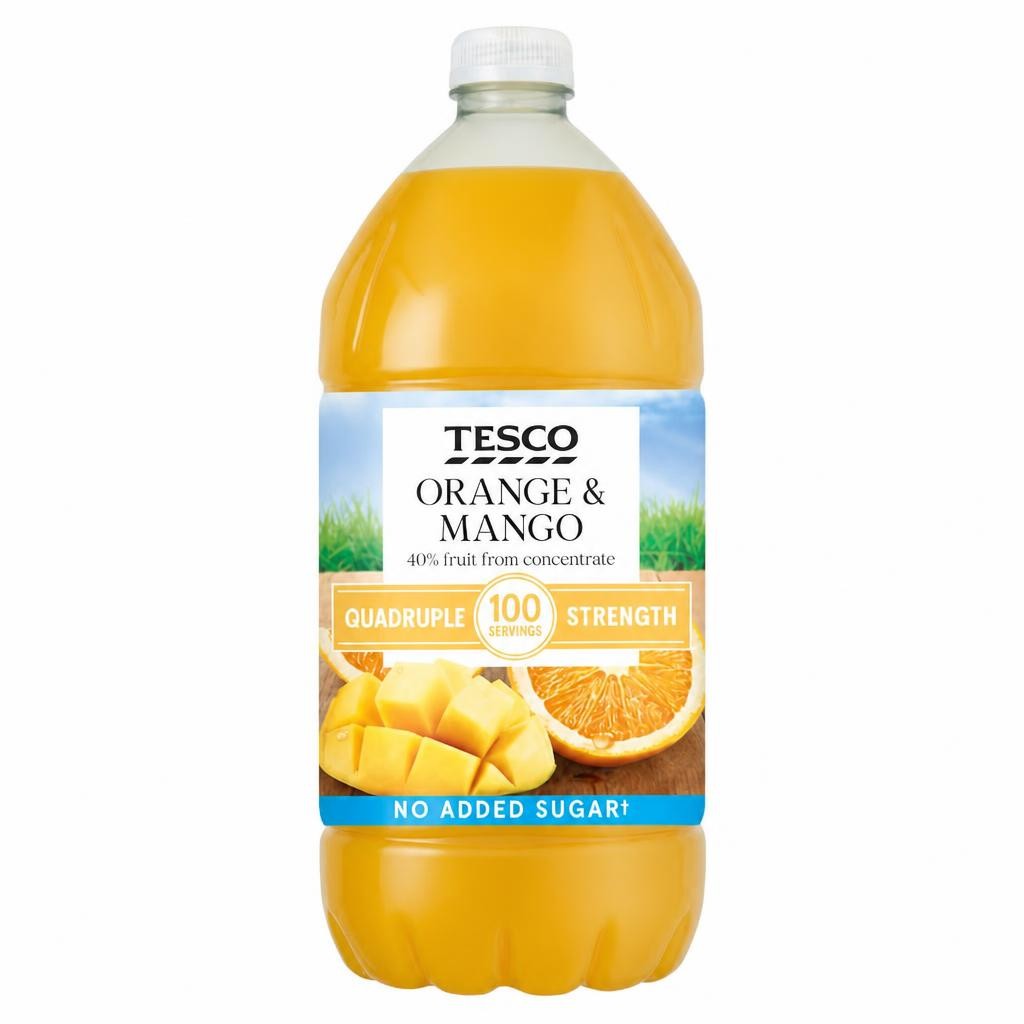 Tesco Quadruple Strength Orange & Mango Squash 1.5L
