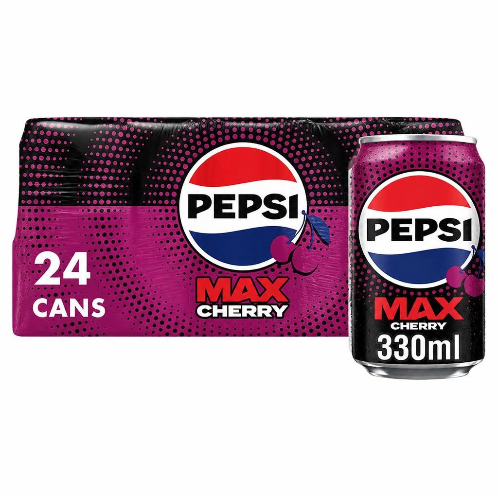 Pepsi Max Cherry No Sugar Cola Cans 24x330ml