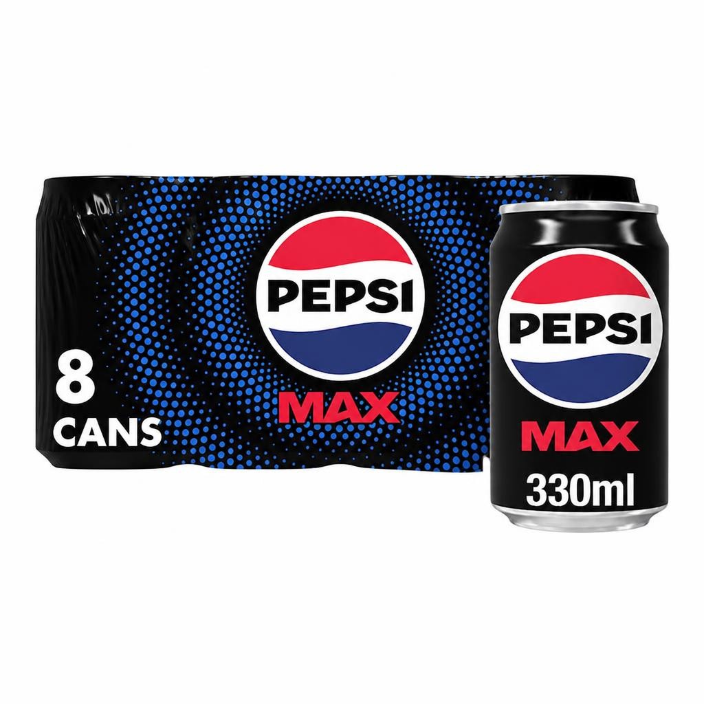 Pepsi Max No Sugar Cola Cans 8x330ml