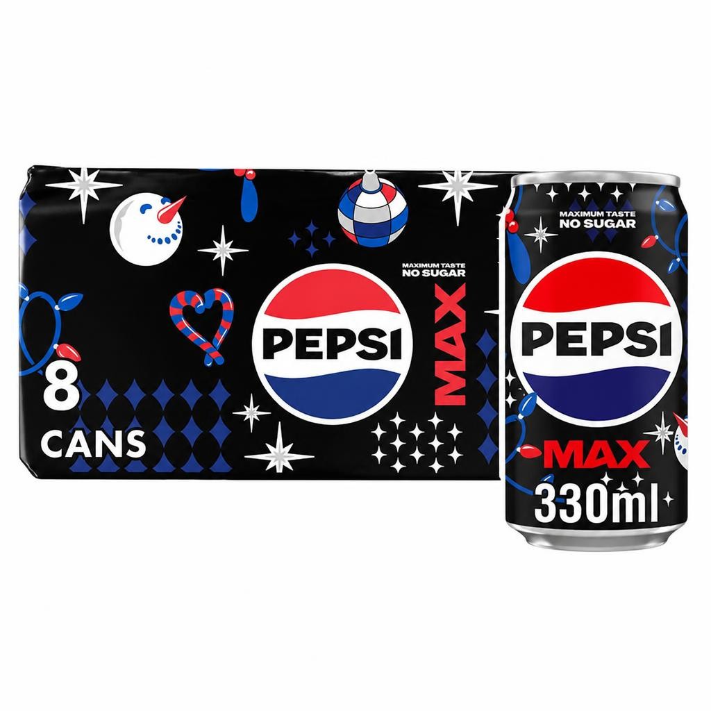 Pepsi Max No Sugar Cola Cans 8x330ml