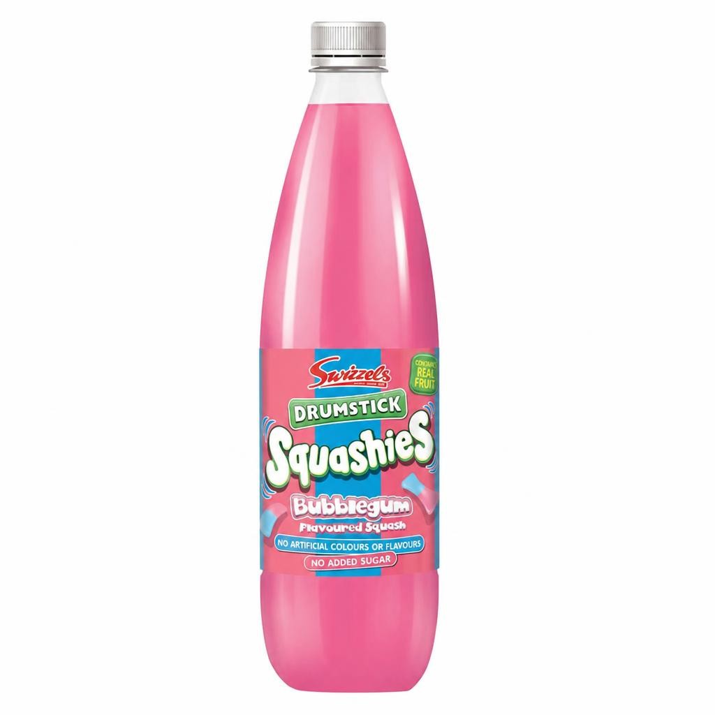 Swizzels Drumstick Squashies Bubblegum Flavoured Squash No Added Sugar 1L
