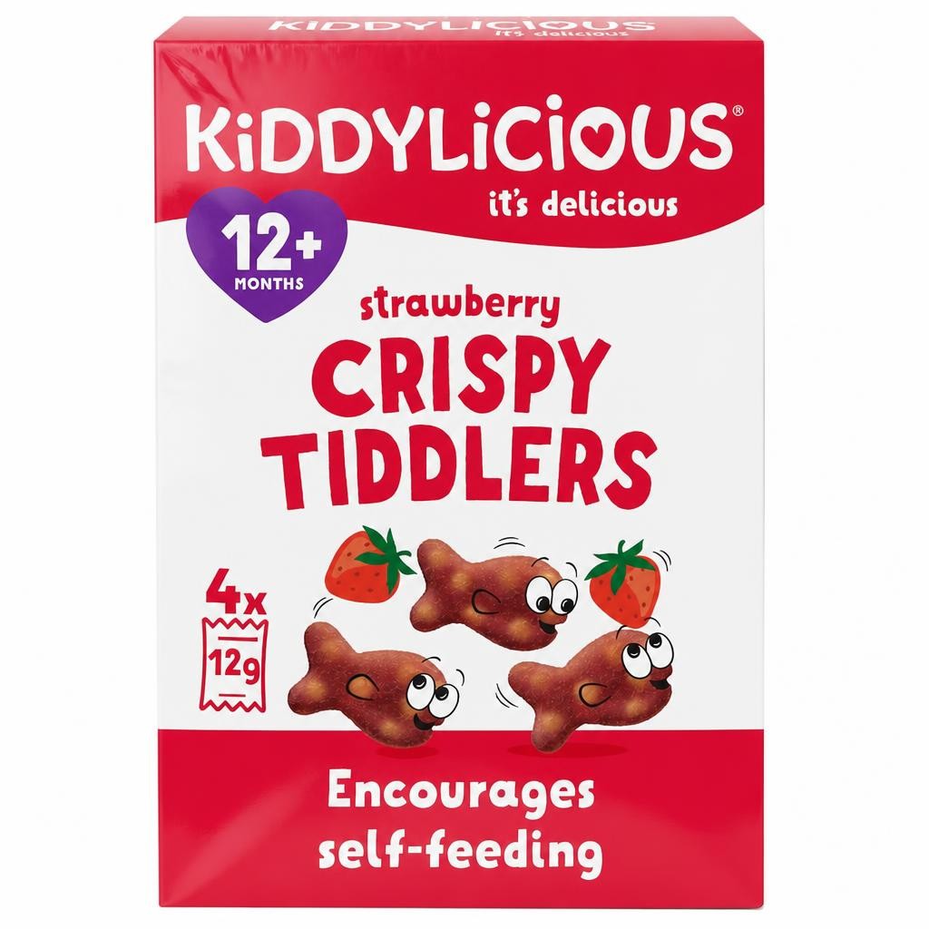 Kiddylicious Strawberry Crispy Tiddlers 4X12g