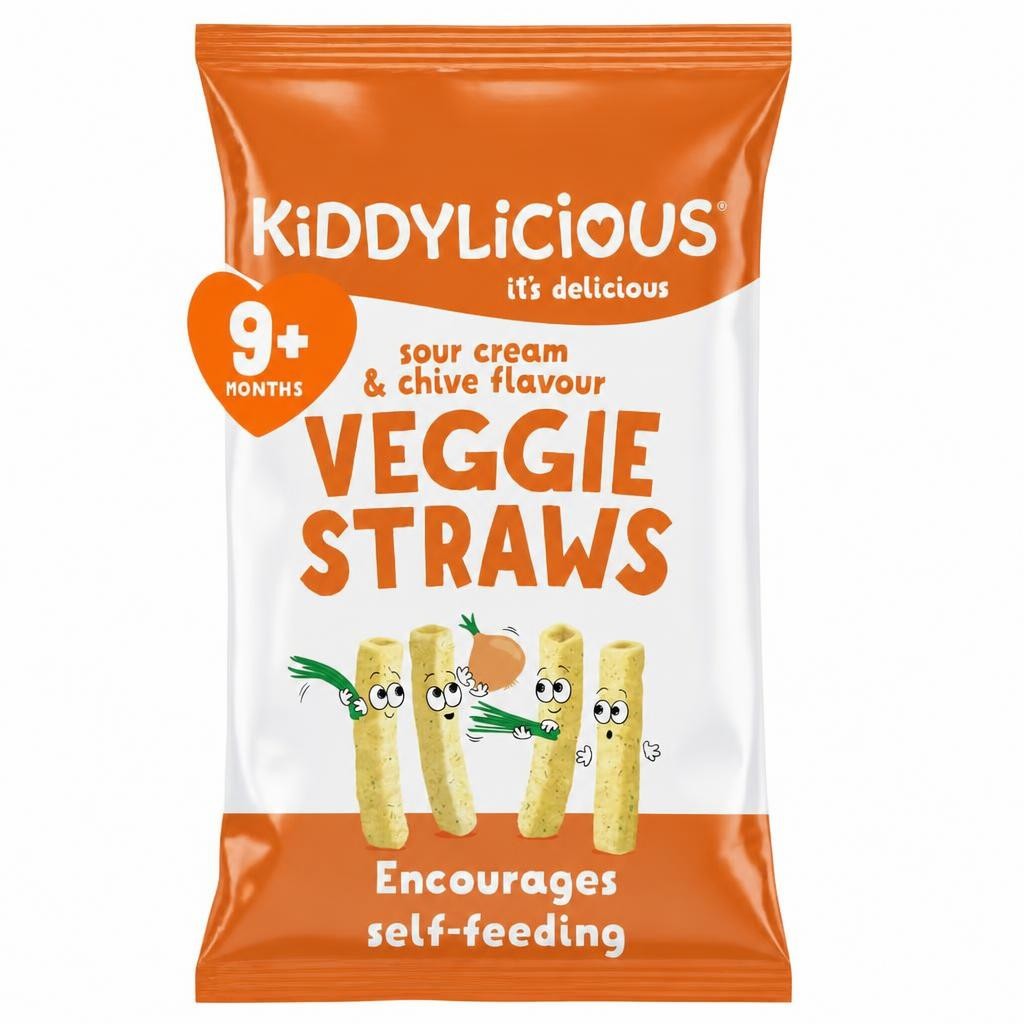 Kiddylicious Sour Cream & Chive Straws 4 X 12G