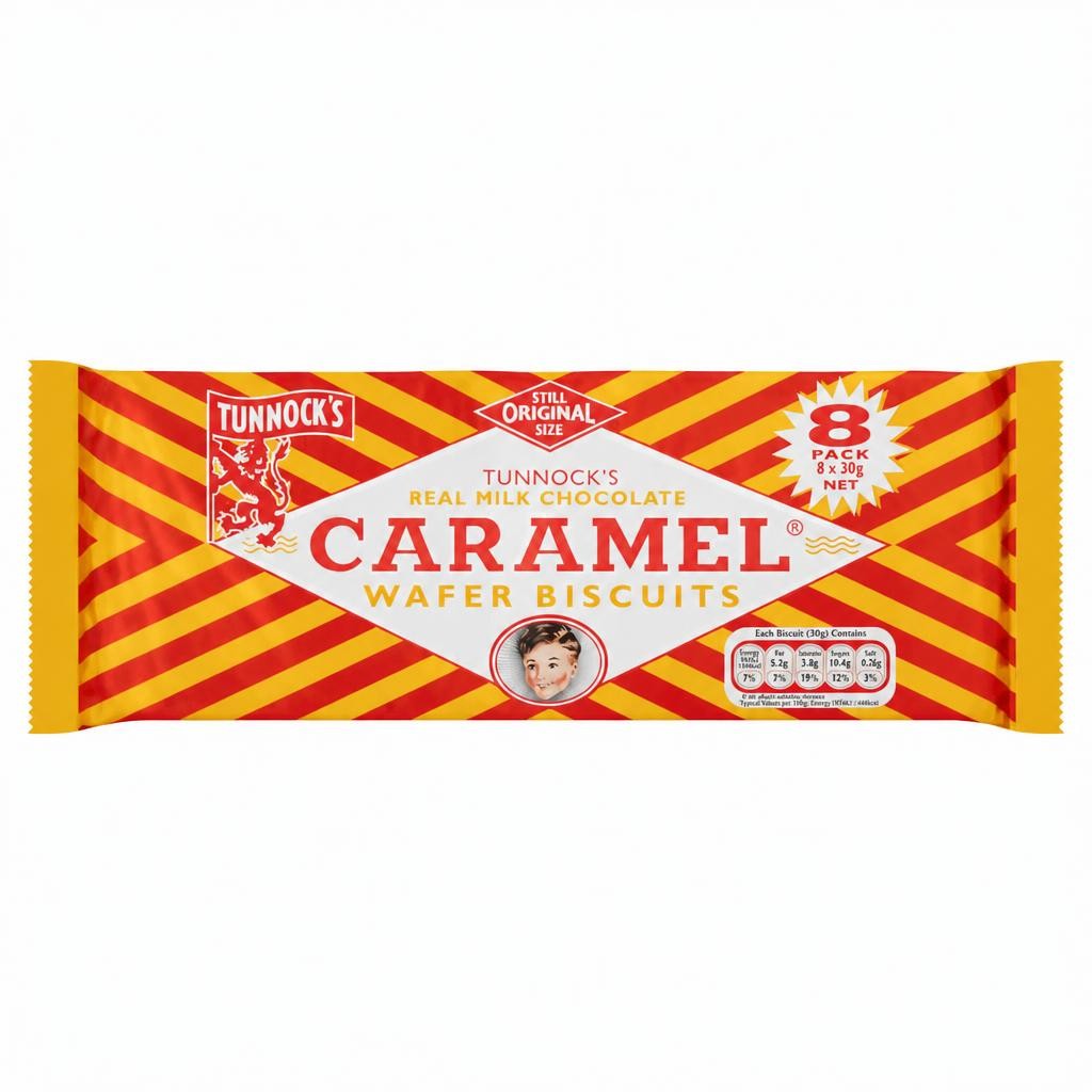 Tunnocks Milk Chocolate Caramel Wafer Biscuits Multipack, 240g