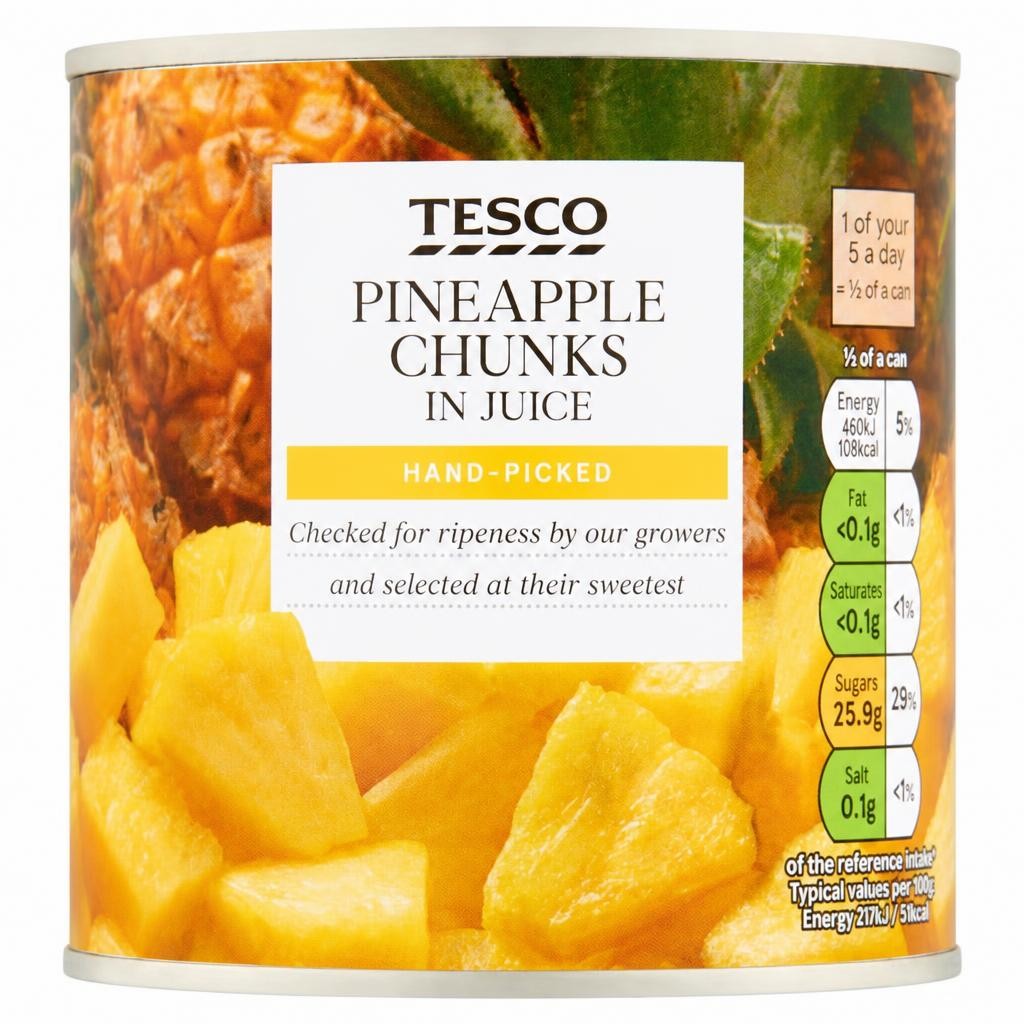 Tesco Pineapple Chunks In Juice 425G