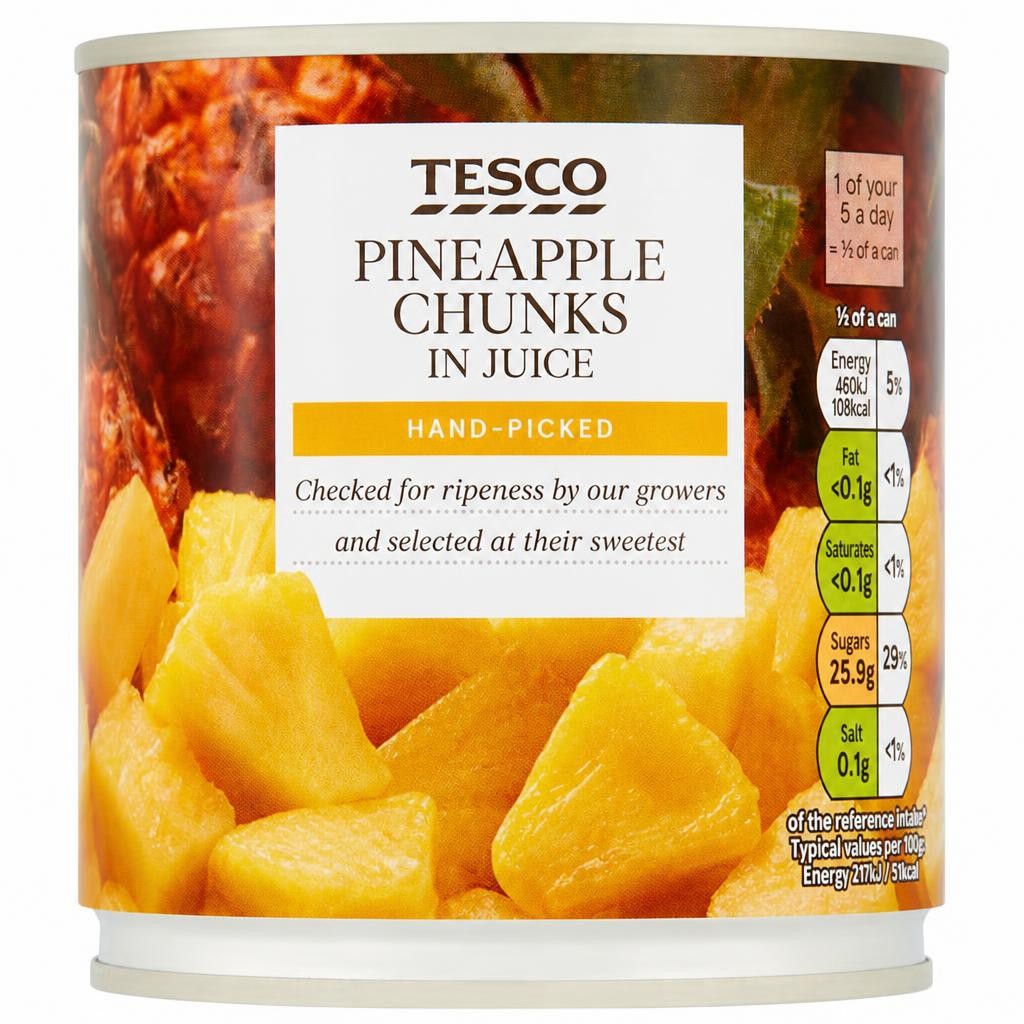 Tesco Pineapple Chunks In Juice 425G