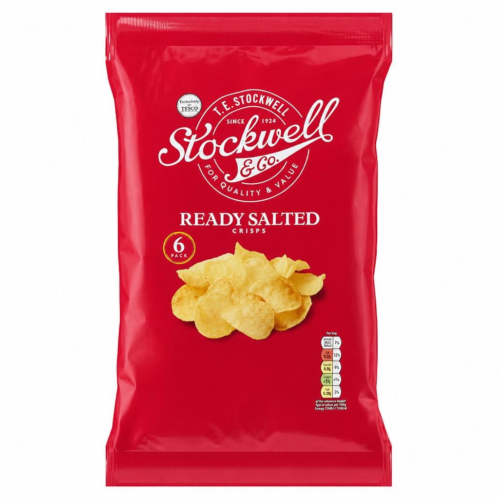 Stockwell & Co. Ready Salted Crisps 6X25g