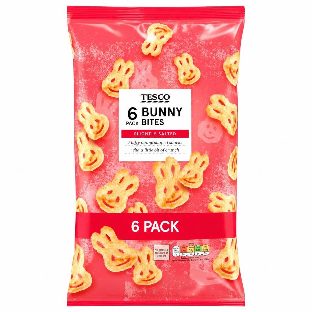 Tesco Bunny Bites Snacks 6 X 19 G