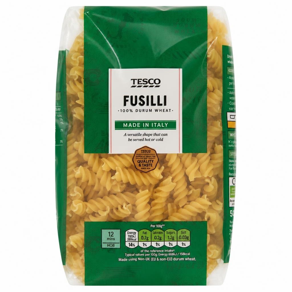 Tesco Fusilli Pasta 500G