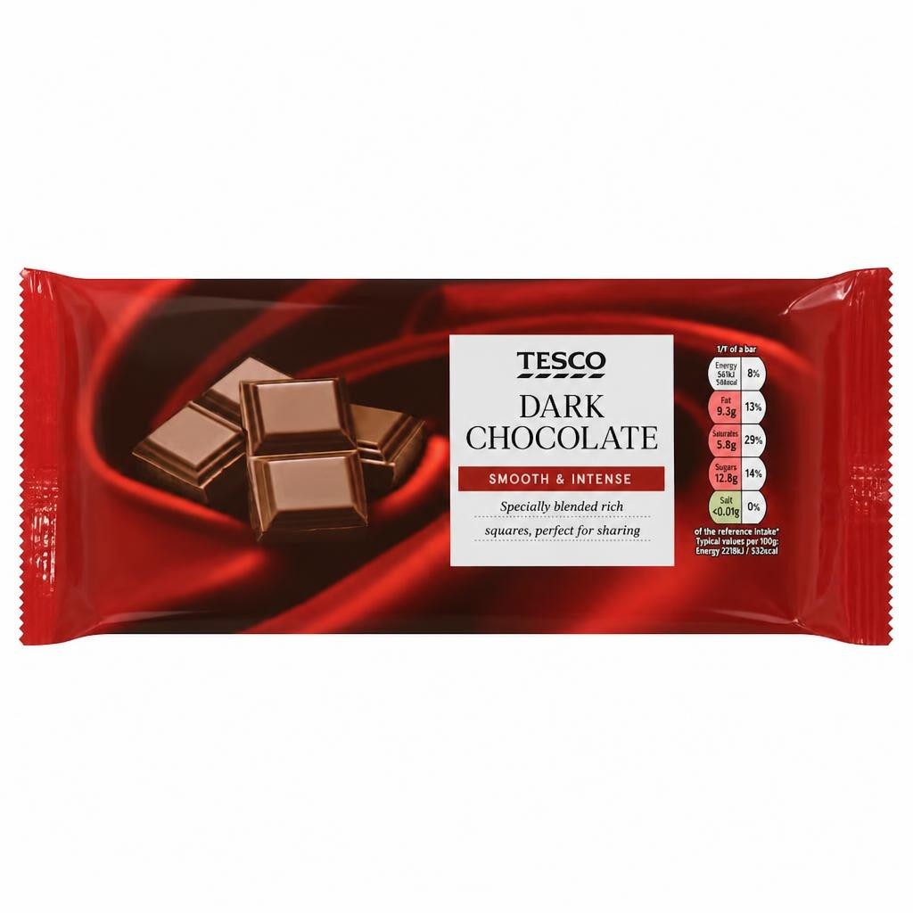 Tesco Dark Chocolate Bar 200G