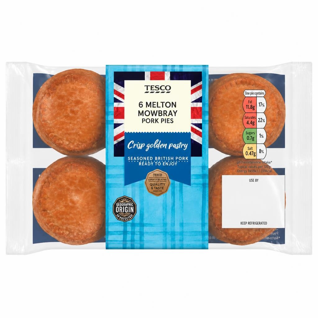 Tesco Melton Mowbray Pork Pies 6 Pack 300g
