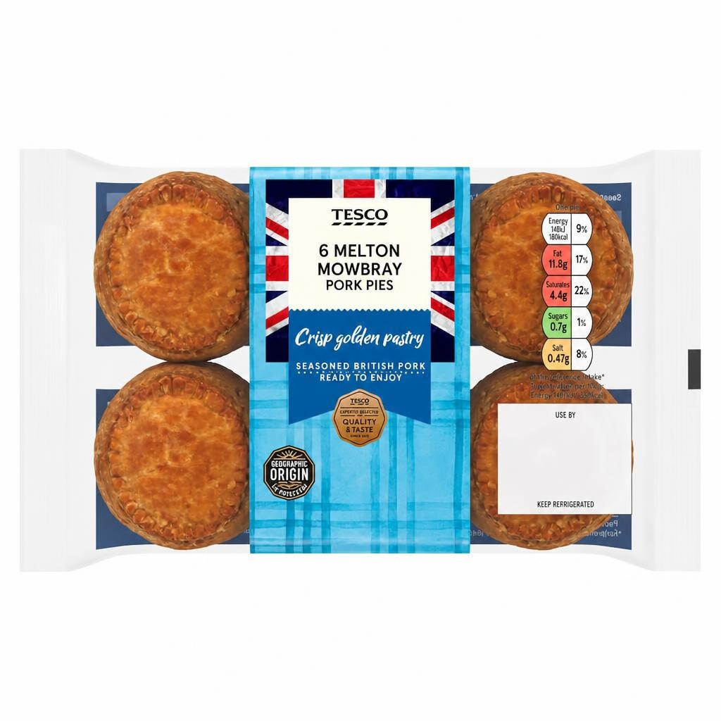 Tesco Melton Mowbray Pork Pies 6 Pack 300g