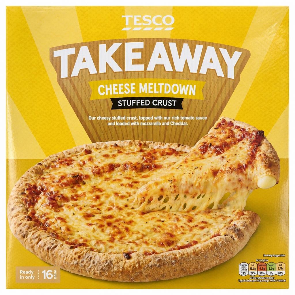 Tesco Stuffed Crust Cheese Pizza 431G