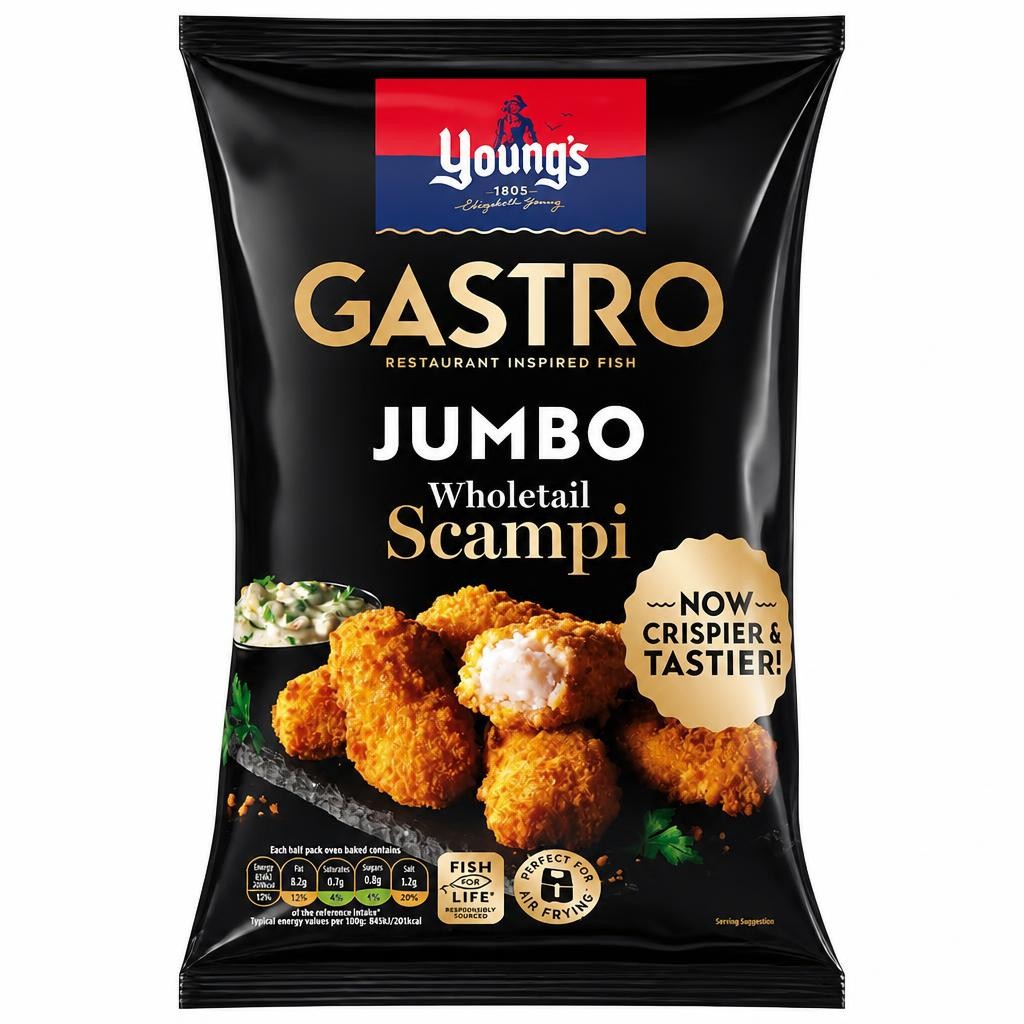 Youngs Gastro Jumbo Wholetail Scampi 230G