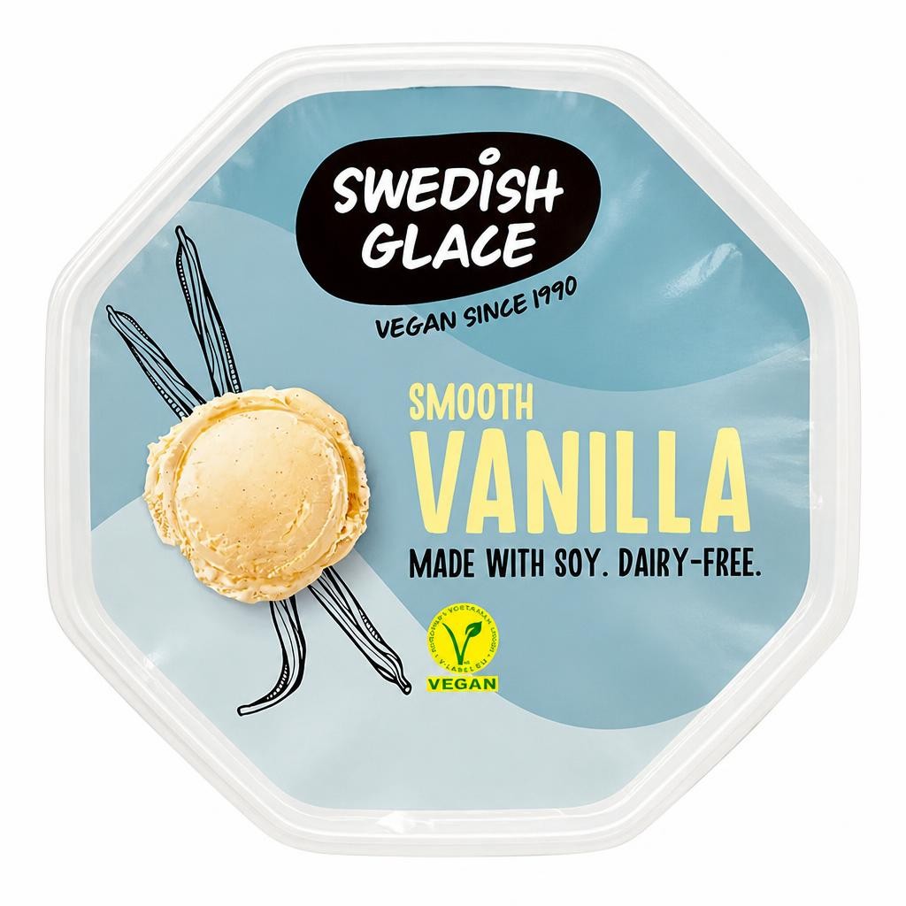 Swedish Glace Vanilla Non Dairy Vegan Ice Cream Tub 750ml