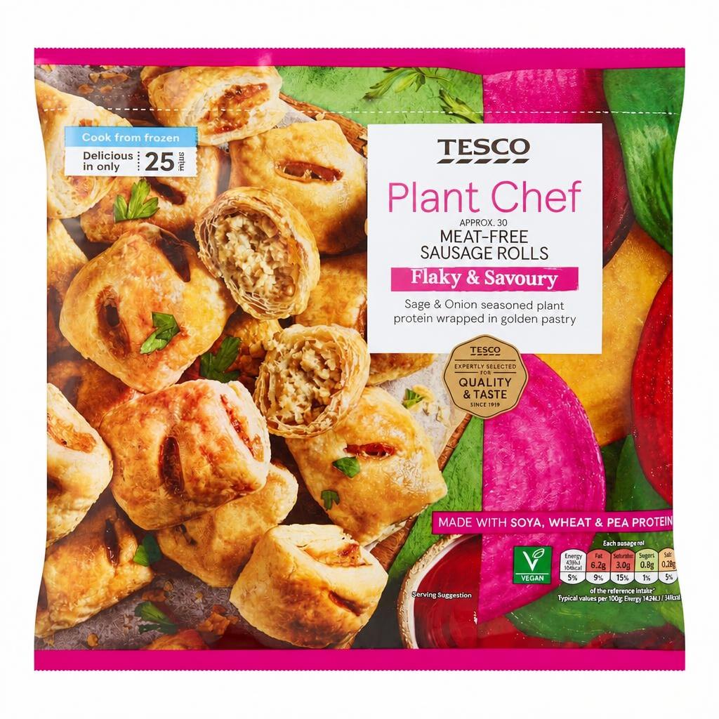 Tesco Plant Chef Meat Free Sausage Rolls 600G
