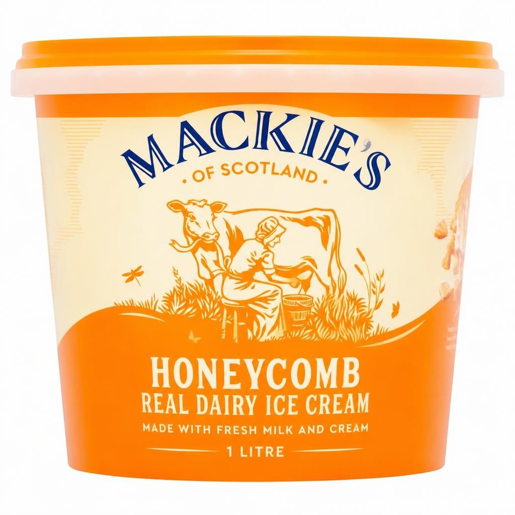 Mackie's Dairy Honeycomb Real Dairy Ice Cream 1 Litre