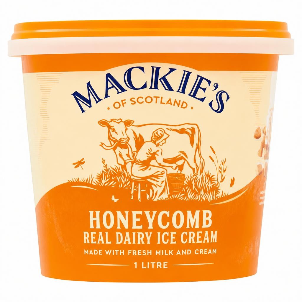 Mackie's Dairy Honeycomb Real Dairy Ice Cream 1 Litre