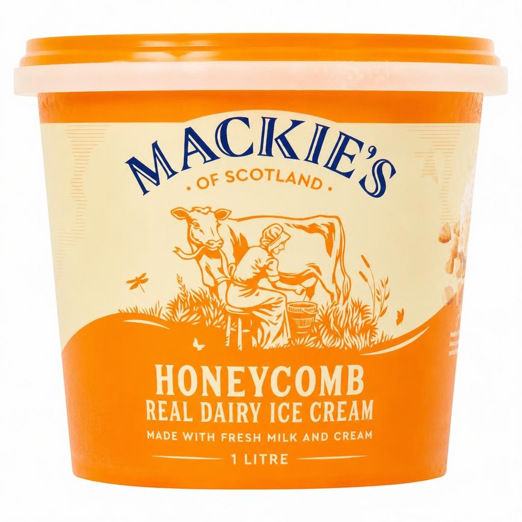 Mackie's Dairy Honeycomb Real Dairy Ice Cream 1 Litre