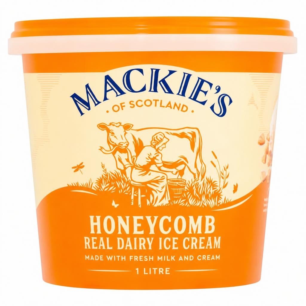 Mackie's Dairy Honeycomb Real Dairy Ice Cream 1 Litre